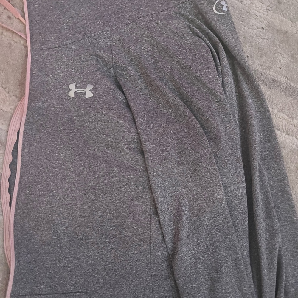 grey under armor zip-up